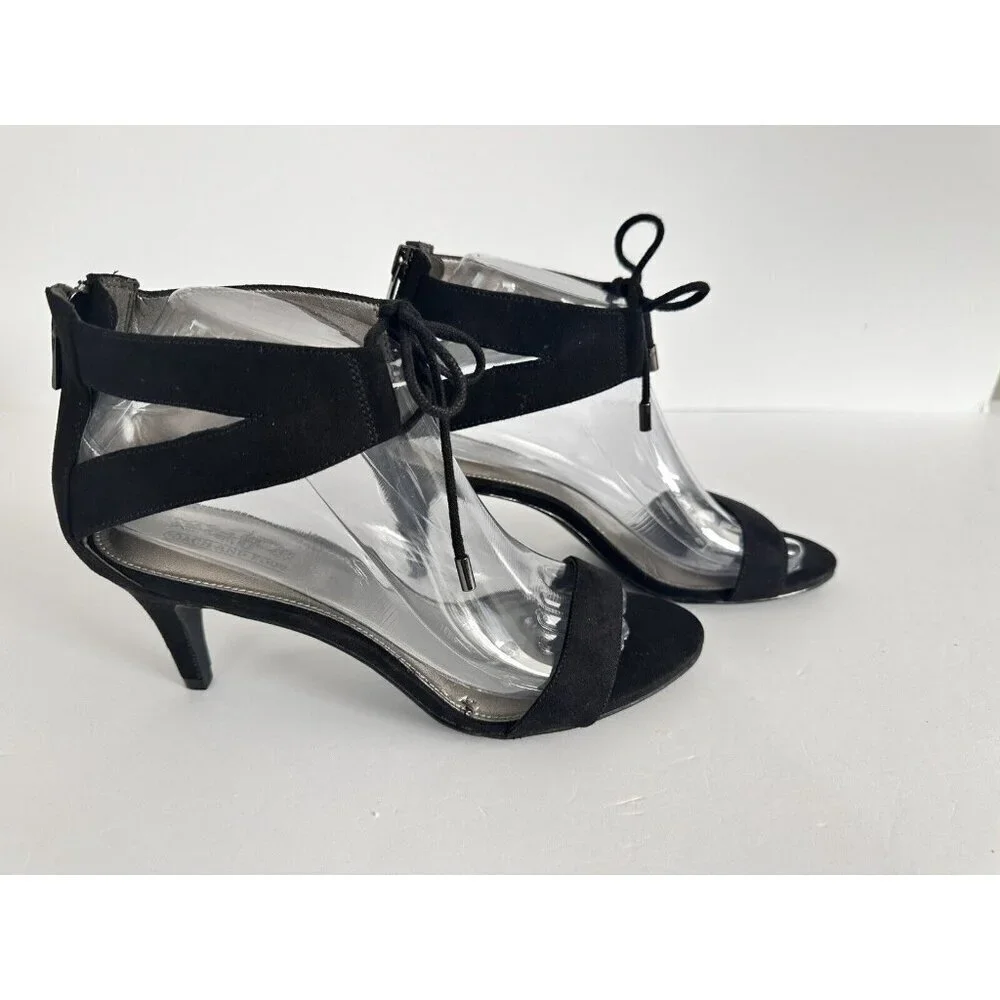Coach and Four Women's Strappy Heel Ankle Sandals 7.5‎ Zip/Drawstrings Closure